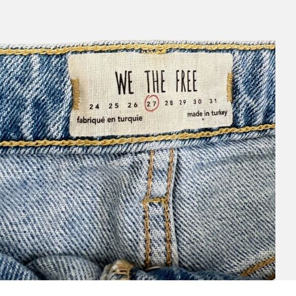 We The Free | FP Denim Mini Distressed Skirt Button Fly Medium Wash | 27 - Picture 3 of 5